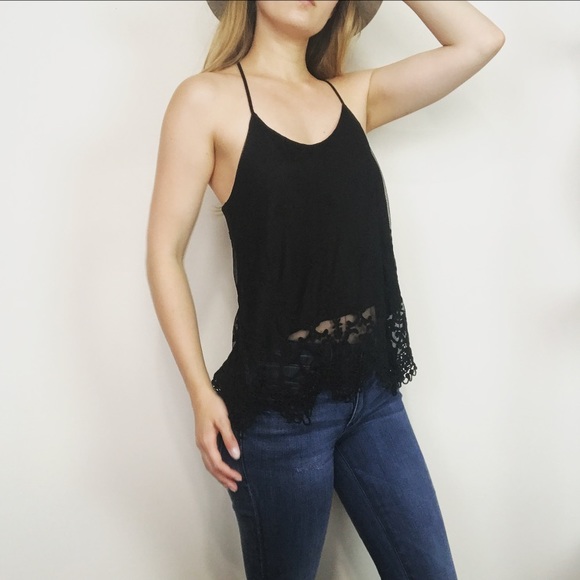 Urban Outfitters Tops - Urban Outfitters Black Crochet Tank Top